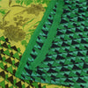Sanskriti Vintage Sarees Green Pure Georgette Silk Print Sari 5+yd Craft Fabric