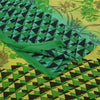 Sanskriti Vintage Sarees Green Pure Georgette Silk Print Sari 5+yd Craft Fabric