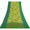 Sanskriti Vintage Sarees Green Pure Georgette Silk Print Sari 5+yd Craft Fabric