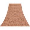 Sanskriti Vintage Sarees Ivory Pure Georgette Silk Print Sari 5+yd Craft Sustainable Fabric