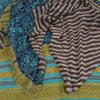 Sanskriti Vintage Sarees Blue Pure Georgette Hand Block Printed Sari 5+yd Sustainable Fabric