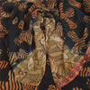 Sanskriti Vintage Sarees Cream & Black Pure Georgette Printed Sari 5+yd Sustainable Fabric