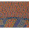 Sanskriti Vintage Sarees Pure Georgette Peach & Blue Printed Sari 5+yd Sustainable Fabric
