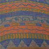 Sanskriti Vintage Sarees Pure Georgette Peach & Blue Printed Sari 5+yd Sustainable Fabric