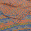 Sanskriti Vintage Sarees Pure Georgette Peach & Blue Printed Sari 5+yd Sustainable Fabric