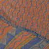 Sanskriti Vintage Sarees Pure Georgette Peach & Blue Printed Sari 5+yd Sustainable Fabric