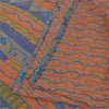Sanskriti Vintage Sarees Pure Georgette Peach & Blue Printed Sari 5+yd Sustainable Fabric