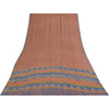 Sanskriti Vintage Sarees Pure Georgette Peach & Blue Printed Sari 5+yd Sustainable Fabric