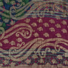 Sanskriti Vintage Sarees Purple & Green Pure Georgette Printed Sari 5+yd Sustainable Fabric
