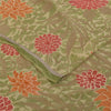 Sanskriti Vintage Sarees Green Pure Georgette Silk Print Sari 5+yd Craft Fabric