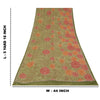 Sanskriti Vintage Sarees Green Pure Georgette Silk Print Sari 5+yd Craft Fabric