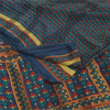 Sanskriti Vintage Sarees Blue Pure Georgette Silk Printed Sari 5+yd Craft Sustainable Fabric