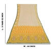 Sanskriti Vintage Sarees Ivory Pure Georgette Silk Print Sari 5+yd Craft Fabric