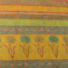 Sanskriti Vintage Sarees Yellow Pure Georgette Silk Print Sari 5+yd Craft Fabric