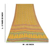 Sanskriti Vintage Sarees Yellow Pure Georgette Silk Print Sari 5+yd Craft Fabric