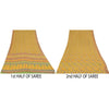 Sanskriti Vintage Sarees Yellow Pure Georgette Silk Print Sari 5+yd Craft Fabric