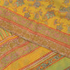 Sanskriti Vintage Sarees Yellow Pure Georgette Silk Print Sari 5+yd Craft Fabric
