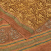 Sanskriti Vintage Sarees Brown Pure Georgette Silk Print Sari 5+yd Craft Sustainable Fabric