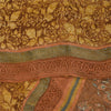 Sanskriti Vintage Sarees Brown Pure Georgette Silk Print Sari 5+yd Craft Sustainable Fabric