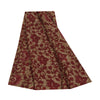 Sanskriti Vintage Sarees Red & Brown Pure Georgette Silk Print Sari 5+yd Sustainable Fabric
