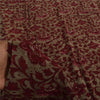 Sanskriti Vintage Sarees Red & Brown Pure Georgette Silk Print Sari 5+yd Sustainable Fabric