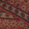 Sanskriti Vintage Sarees Red Pure Georgette Silk Printed Sari 5+yd Craft Sustainable Fabric