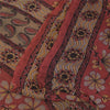 Sanskriti Vintage Sarees Red Pure Georgette Silk Printed Sari 5+yd Craft Sustainable Fabric