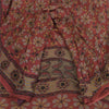 Sanskriti Vintage Sarees Red Pure Georgette Silk Printed Sari 5+yd Craft Sustainable Fabric