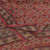 Sanskriti Vintage Sarees Red Pure Georgette Silk Printed Sari 5+yd Craft Sustainable Fabric