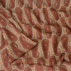 Sanskriti Vintage Red-Cream 100%Pure Chiffon Silk Saree Paisley Print 5+Yd Craft