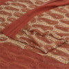 Sanskriti Vintage Red-Cream 100%Pure Chiffon Silk Saree Paisley Print 5+Yd Craft