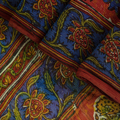 Sanskriti Vintage Saree Brown Soft Pure Georgette Silk Floral Print Sari 5.5Yd