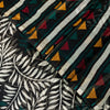 Sanskriti Vintage Green Soft 100%Pure Chiffon Saree Leaf Print 6+Yd Craft Fabric