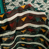 Sanskriti Vintage Green Soft 100%Pure Chiffon Saree Leaf Print 6+Yd Craft Fabric