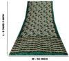 Sanskriti Vintage Green Soft 100%Pure Chiffon Saree Leaf Print 6+Yd Craft Fabric