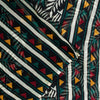 Sanskriti Vintage Green Soft 100%Pure Chiffon Saree Leaf Print 6+Yd Craft Fabric