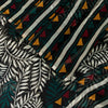 Sanskriti Vintage Green Soft 100%Pure Chiffon Saree Leaf Print 6+Yd Craft Fabric