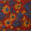 Sanskriti Vintage Black-Red Pure Chiffon Silk Saree Floral Lines Printed 5.5Yard