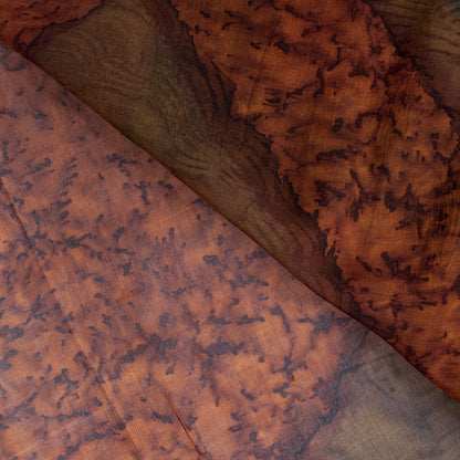 Sanskriti Vintage Saree Brown Soft Pure Chiffon Abstract Print Sari 5.5Yd Fabric