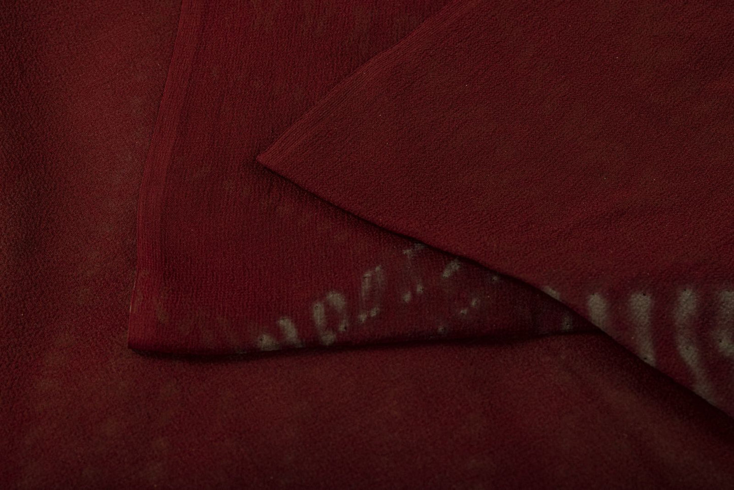 Sanskriti Vintage Saree Maroon Pure Georgette Silk Batik Work Sari 5+Yard Fabric