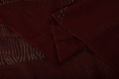 Sanskriti Vintage Saree Maroon Pure Georgette Silk Batik Work Sari 5+Yard Fabric