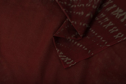 Sanskriti Vintage Saree Maroon Pure Georgette Silk Batik Work Sari 5+Yard Fabric