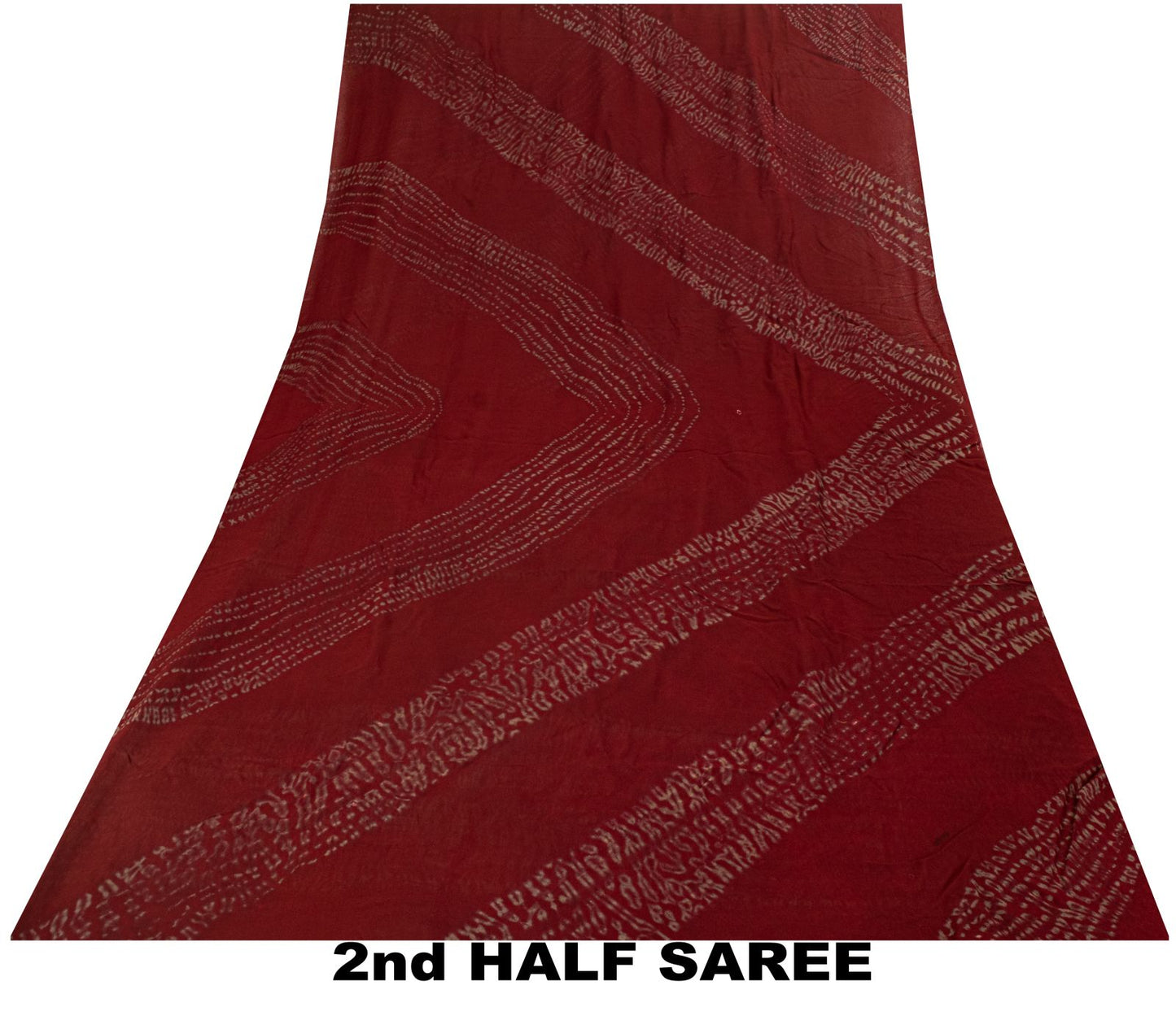 Sanskriti Vintage Saree Maroon Pure Georgette Silk Batik Work Sari 5+Yard Fabric