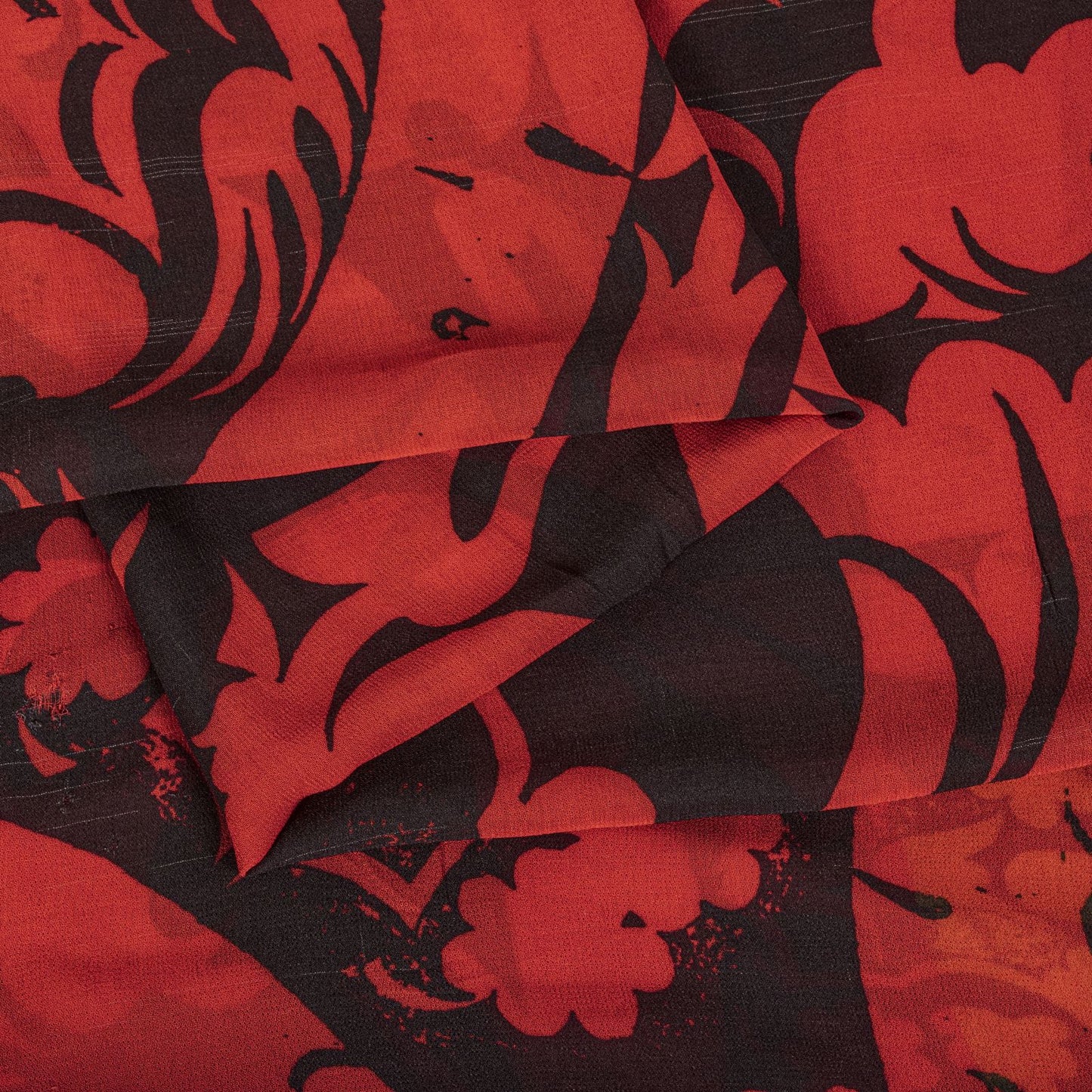 Sanskriti Vintage Saree Red Pure Georgette Silk Floral Print Sari 5+Yard Fabric