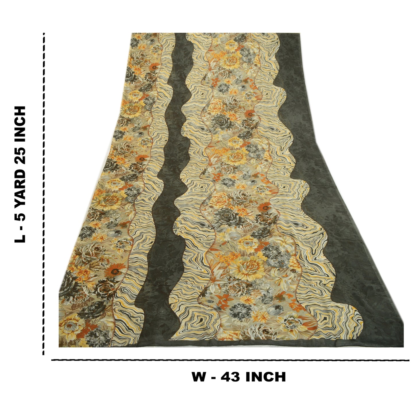 Sanskriti Vintage Multi Sarees Indian Georgette Printed Sari Floral Craft Fabric