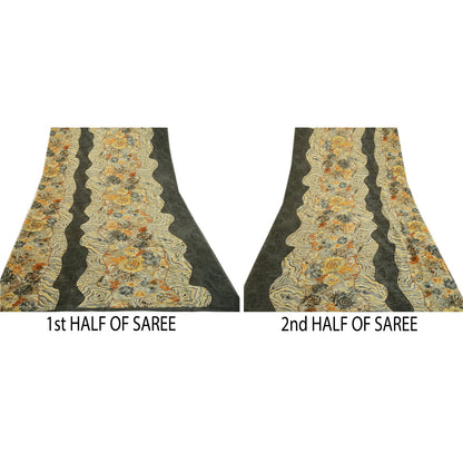 Sanskriti Vintage Multi Sarees Indian Georgette Printed Sari Floral Craft Fabric