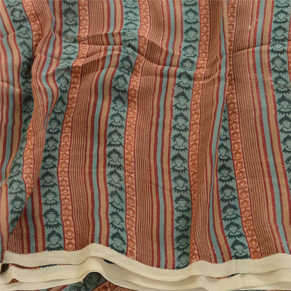 Sanskriti Vintage Multi Sarees Pure Georgette Silk Printed Sari 5yd Craft Fabric