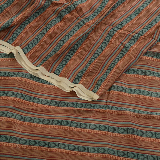 Sanskriti Vintage Multi Sarees Pure Georgette Silk Printed Sari 5yd Craft Fabric