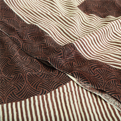 Sanskriti Vintage Printed Blend Georgette Saree 5 Yard Sari Craft Decor Sustainable Fabric