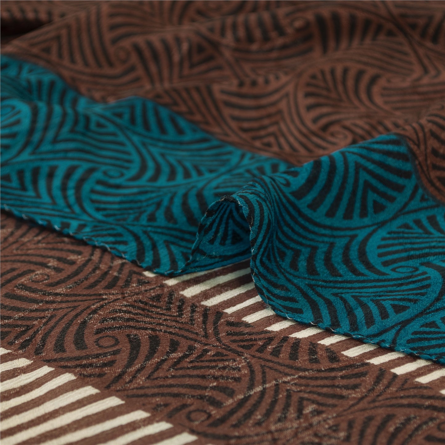 Sanskriti Vintage Printed Blend Georgette Saree 5 Yard Sari Craft Decor Sustainable Fabric